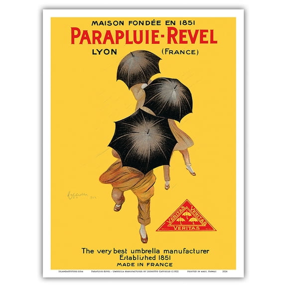 Parapluie-Revel - The Very Best Umbrella Manufacturer - Established 1851 - Vintage Advertising Poster by Leonetto Cappiello c.1922 - Master Art Print (Unframed) 9in x 12in