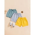thumbnail image 4 of Musuos Toddler Summer Shorts Pack of 3 Solid Color Elastic Drawstring Casual Short Pants for Infant Boys Girls, 3M-3T, 4 of 8