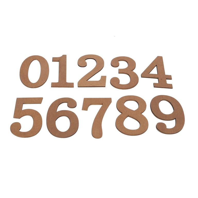 Wood Numbers for Crafts, Composite Wood Wooden Numbers 2.9 X 1.9in for  House Number Stickers