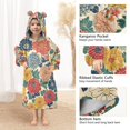 thumbnail image 3 of FORMRS Wearable Blanket Hoodie with Sleeves for Kids Cozy Flannel Sweatshirt, Vibrant Flowers Pattern, 3 of 7