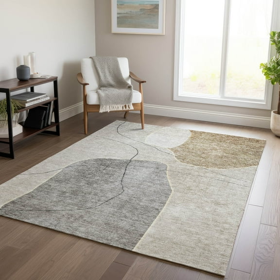 Addison Rugs Chantille Indoor/Outdoor Transitional Abstract Beige Washable Rectangle Rug, 10' x 14'