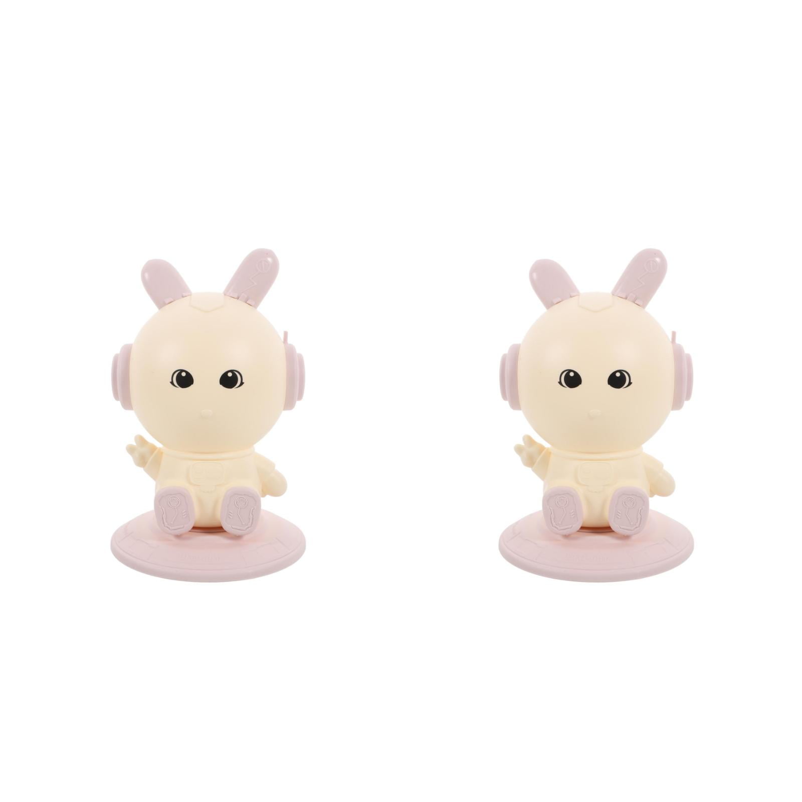 WORGEOUS 2pcs Cute Animal Pen Pencil Holder Rabbit Rotating Pen Holder For Desk Makeup Brush Holder Desk Organization Office Accessories For Women Desk Pink
