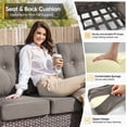 thumbnail image 6 of PARKWELL Wicker Patio Furniture Set with Fire Pit Table, Outdoor Luxury High-Back Sectional Swivel Rocker Chairs Sets, Oversized 7-Seat Conversation Set for Porch, Balcony, Deck, Brown/Gray, 6 of 12