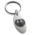 thumbnail image 1 of Stainless Steel Scarab Beetle Rising Sun Engraved Small Oval Charm Keychain Keyring, 1 of 1