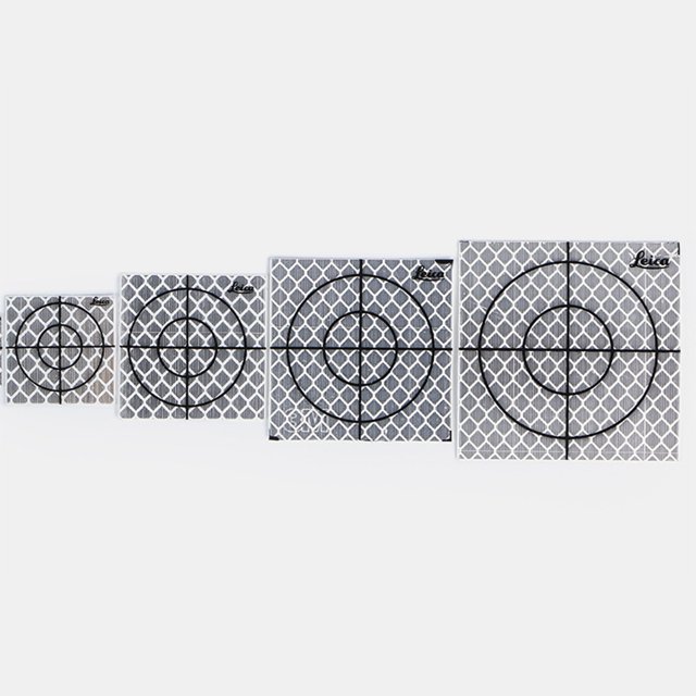 Maoww 50pcs Reflector Sheet Geography Target Reflective Tape Sticker Fluorescent Mapping Self-Adhesive Sheets Engineering 4*4