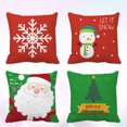 thumbnail image 3 of 4 Pcs Christmas Patterns Throw Pillow Covers Decorative Polyester Cushion Cases Pillow Protector for Home Sofa Bed Chair 18x18 Inch, 3 of 9