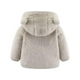 thumbnail image 3 of LLYwey Padded Jacket Deals Fleece Jackets Toddlers Girls Boys Fleece Hoody Jackets Kids Zip Up Outerwear Coat Toddler Kids Jacket Sweatshirt New Long Sleeve Hoodies Casual Jackets Gray 6 Months, 3 of 3