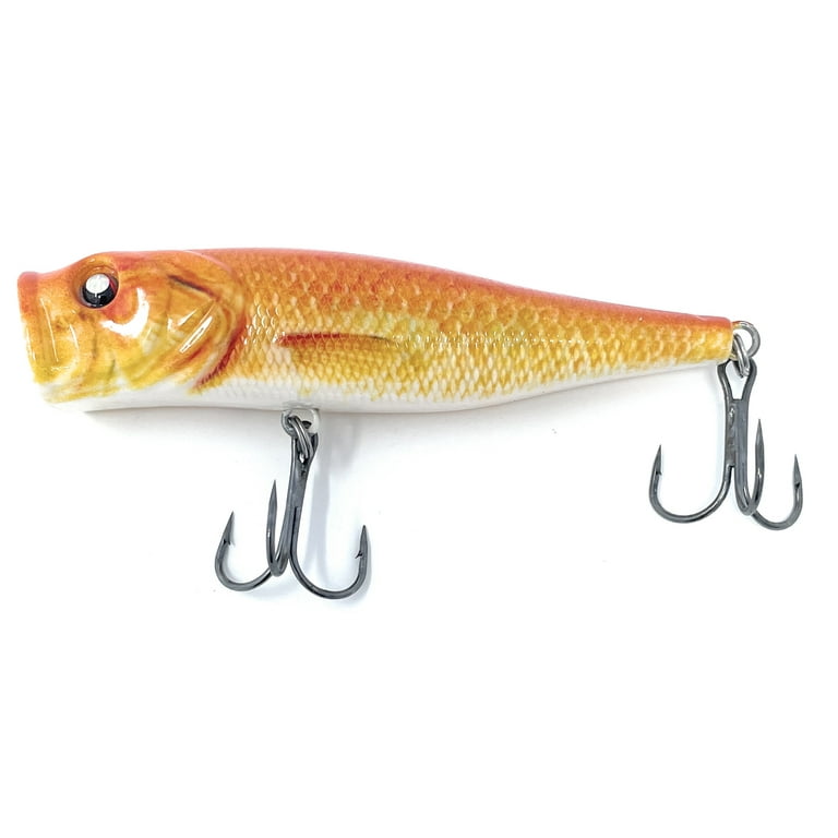 Rattlin Topwater Popper Lure from GotLured Great for Bass, Bream, Catfish and Many Other Freshwater Fish, Orange