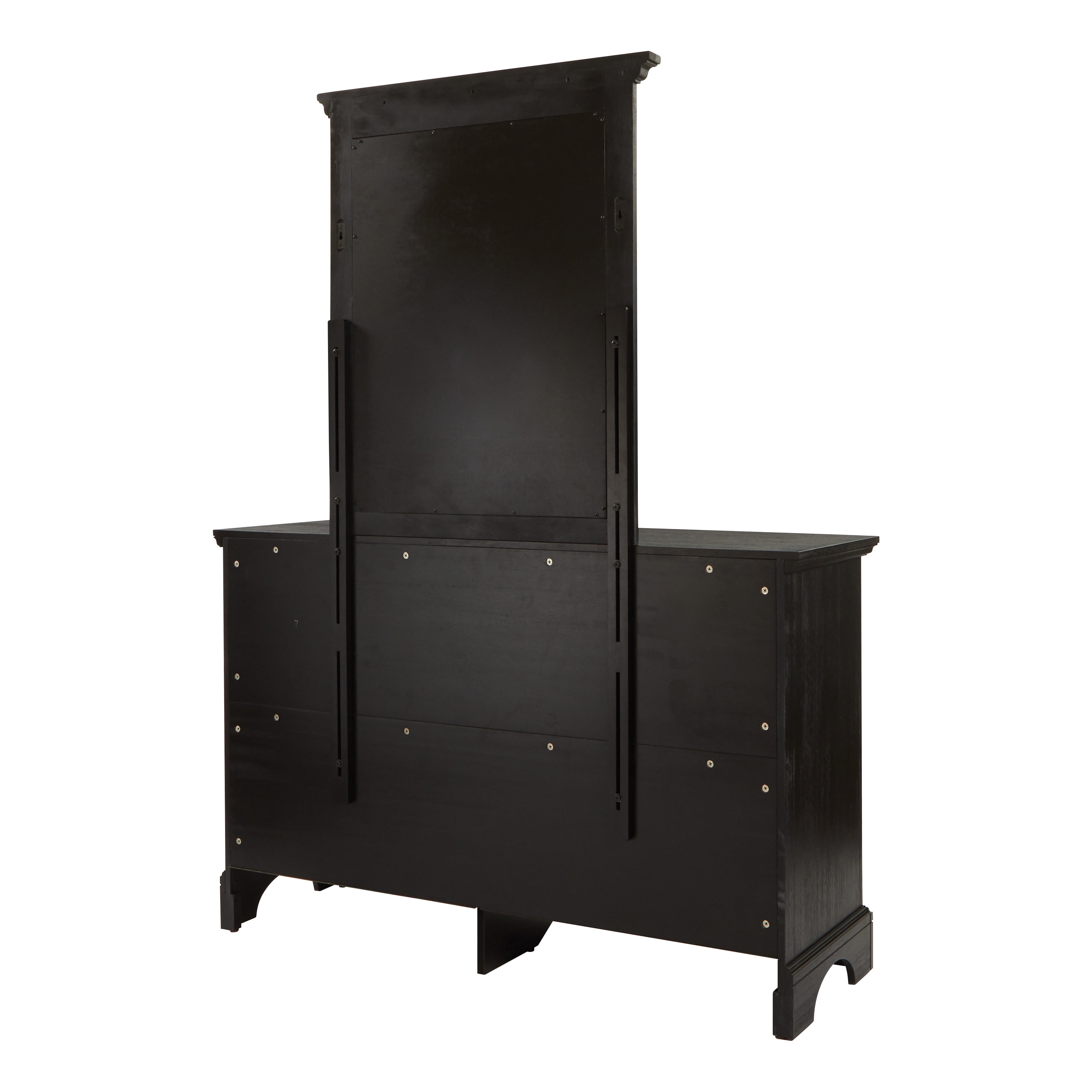 OSP Home Furnishings Farmhouse Basics Mirror in Rustic Black Finish