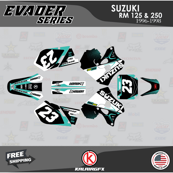 Kalair GFX Graphics Kit for Suzuki RM250 (1996-1998) Evader Series