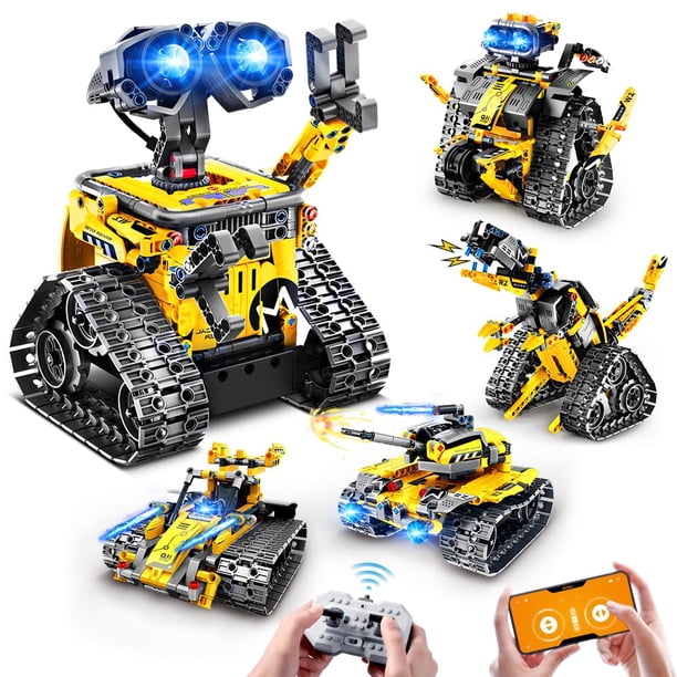 Juguete de construcción de robots HOGOKIDS 5 en 1 con control remoto y control de aplicaciones, 520 unidades