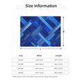 thumbnail image 2 of Horizontal Flannel Blanket Is Light Warm Soft Anti-Pilling Anti-Wrinkle Anti-Allergy And No Hair Loss For Bed And Sofa Camping Travel Royalblue Geometric Lines_3, 2 of 8