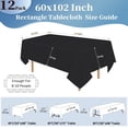 thumbnail image 6 of 12 Pack Black Tablecloths 60x102 Inch Table Cloths for 6 Foot Rectangle Tables, Wrinkle Resistant Washable Rectangular Fabric Table Cover for Dining Wedding Banquet Camping Party, 6 of 6