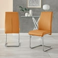 thumbnail image 3 of Furniturebox UK Lorenzo Modern Adult Faux Leather Dining Side Chairs, Mustard Yellow (Set of 2), 3 of 6