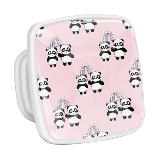 4PCS Square Cabinet Fluorescence Knob Glowing in the Dark Furniture Drawer Pulls Handle with Screws Panda