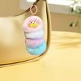 thumbnail image 4 of Tuvgenk Adorable Furry Plush Worm Keychain, Soft Cute Design Bag Charm for Women, 4 of 6