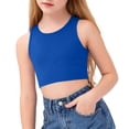 thumbnail image 5 of KyCheLot Girls Crew Neck Tank Tops Backless Solid Color Sleeveless Short Clothes Fitted Racerback Tank Tops, 5 of 7