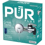 PUR Plus Faucet Mount Water Filtration System, Chrome, Water Filter for Sink Faucet, PFM400H