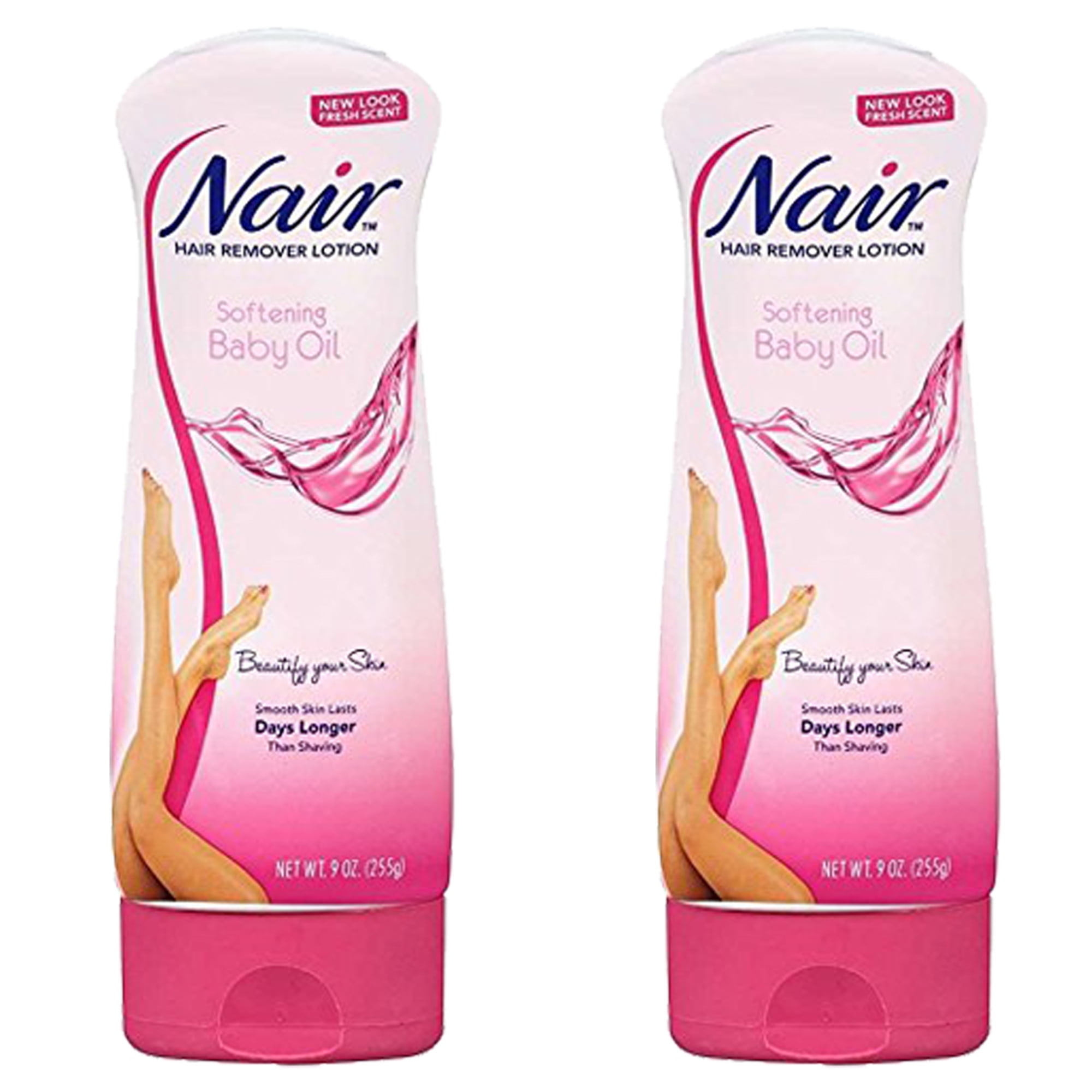 Pack of (2) Nair Hair Remover Lotion with Baby Oil, For smooth And Radiant  Skin, 9 oz. 