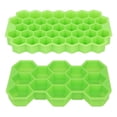 thumbnail image 2 of Molde para cubitos de hielo Molde para cubitos de silicona Rejillas hexagonales Bandeja para cubitos de hielo con tapa, 13 rejillas verdes, 37 rejillas verdes Sweethay HA004190-03, 2 of 7
