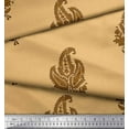 thumbnail image 2 of Soimoi Poly Georgette Fabric Floral & Paisley Block Printed Fabric 1 Yard 42 Inch Wide, 2 of 3