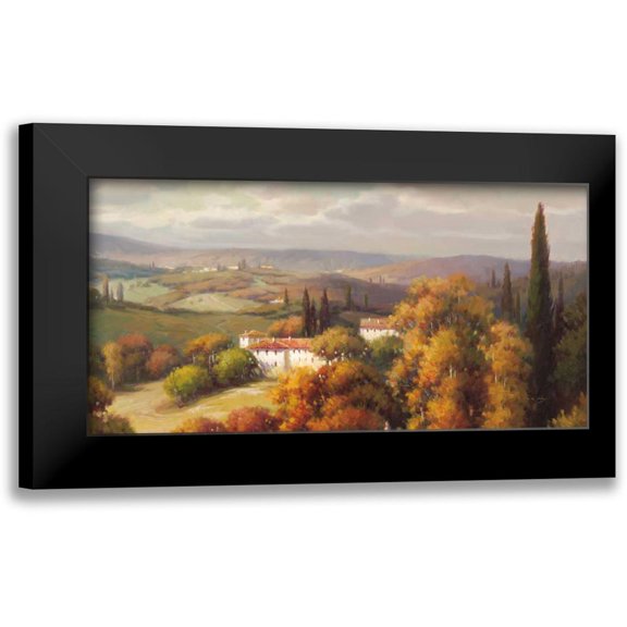 Oxley, Vail 14x9 Black Modern Framed Museum Art Print Titled - Tuscan Panorama