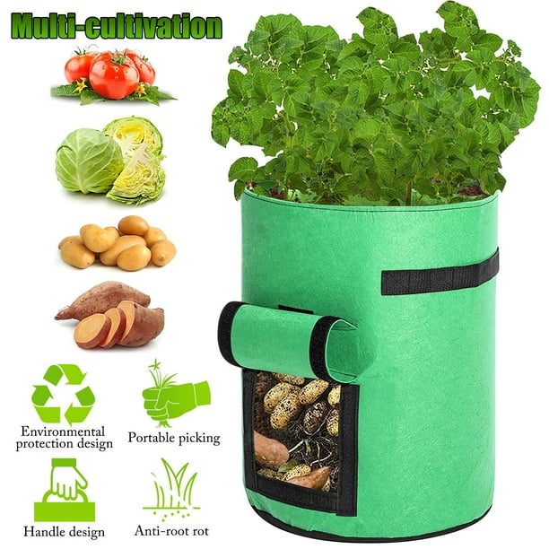 Elegant Choise 7 Gallon Garden Potato Plant Grow Bags Potato Planting Pots Planter Plant Grow Bags Container With Ventilated Flap For Growing Vegetables Tomato Fruits Potatoes Garden Tool Walmart Com Walmart Com
