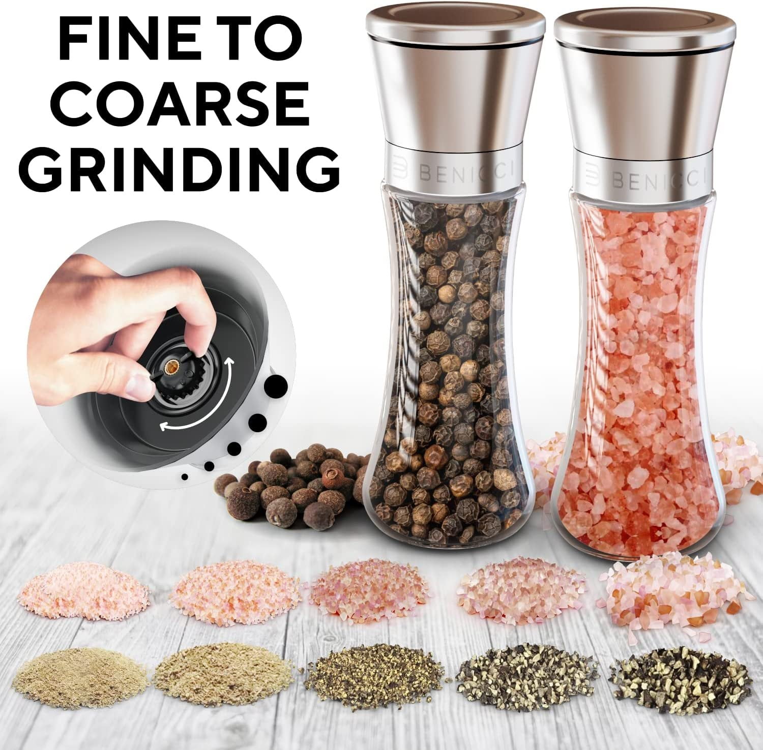L'Chaim Meats Electric Salt or Pepper Grinder Stainless Steel Shakers –  lchaimmeats