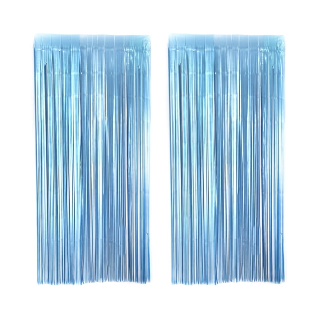 2 Pack Metal Foil Matte Tassel Curtain Party Decor For Props Festive Celebration Party Decor, 1 x 2m
