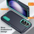 thumbnail image 5 of Allytech Rugged Case Compatible with Samsung Galaxy S24 Plus with Hidden Kickstand, [Military Grade Drop Protection] Soft TPU Hard PC Bumper Non-Slip Shockproof Full Protective Case, Blue+Mint, 5 of 8