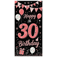 thumbnail image 2 of Pink and Black Themed 30th Birthday Banner with Balloons Party Decorations Backdrop Happy Birthday Party Supplies Photography Props Party Decors, 2 of 8