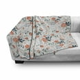 thumbnail image 3 of Floral Soft Flannel Fleece Throw Blanket, Shabby Blooms Nature Inspired Botanical Beauty Illustration, Cozy Plush for Indoor and Outdoor Use, 60" x 80", Almond Green Salmon, by Ambesonne, 3 of 6