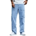thumbnail image 5 of COLORWINGS Men's 6 Pocket Cargo Jeans – Relaxed Fit Washed Denim Pants with Utility Pockets, Casual Streetwear Jeans, 5 of 5