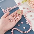 thumbnail image 3 of about 74~80pcs Natural Cherry Blossom Jasper Beads 10~10.5mm Dyed Gemstone Beads Round Loose Spacer Beads Smooth Pink Beads - 1.2mm Hole, 3 of 9