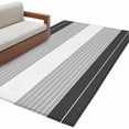 thumbnail image 2 of 3'x5' Area Rugs, Black Grey Stripe Indoor Outdoor Area Rug for Living Room Bedroom, Modern Art Horizontal Striped Washable Bathroom Rugs Kitchen Floor Carpet Mats Home Decor Aesthetic, 2 of 8