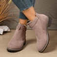 thumbnail image 2 of Ankle Boots for Women 2025 Fashion Casual Suede Round Toe Chunky Low Heel Slip on Chelsea Booties Winter Fall Shoes Pink Size 7.5, 2 of 7