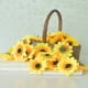 thumbnail image 2 of Inteprter 100 piezas de tela girasoles artificiales simulación 7 cm hecho a mano fotografía flor falsa fotografía Prop Decoración Artesanía, 2 of 6