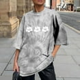 thumbnail image 5 of Busydd Womens Summer Tops Floral Gradient Short Sleeve Crewneck Tie-dye T-shirts Soft Comfy Fashion Flowy Blouses Basic Casual Loose Fit Tees Dressy Tops for Women, 5 of 9