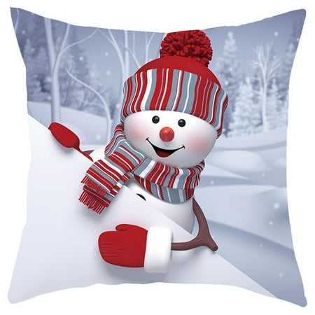 Siaonvr Christmas Sofa Pillow Case 3d Snowman Cushion Cover