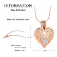 thumbnail image 2 of Stainless Steel Paw Print Heart Urn Pendant Cremation Jewelry for Dog Cat Ashes Urn Necklace Pet Memorial Jewelry Necklace that Opens inside, 2 of 7