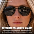 thumbnail image 3 of grinderPUNCH Polarized Aviator Sunglasses Men Women Retro Vintage Square Pilot Sun Glasses UV400 Protection - Deep Black, 3 of 9