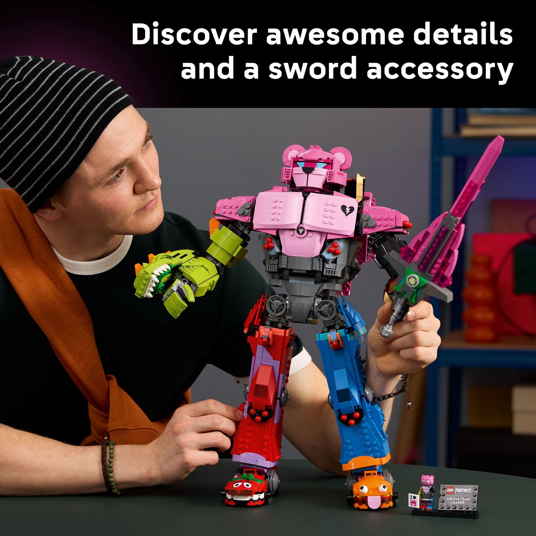 LEGO Fortnite Mecha Team Leader - Collectible Building Set for Adults - Gaming Room Décor - DIY Kit for Fortnite Fans - Includes Mecha Team Leader Minifigure - Great Video Game Gift - 77078