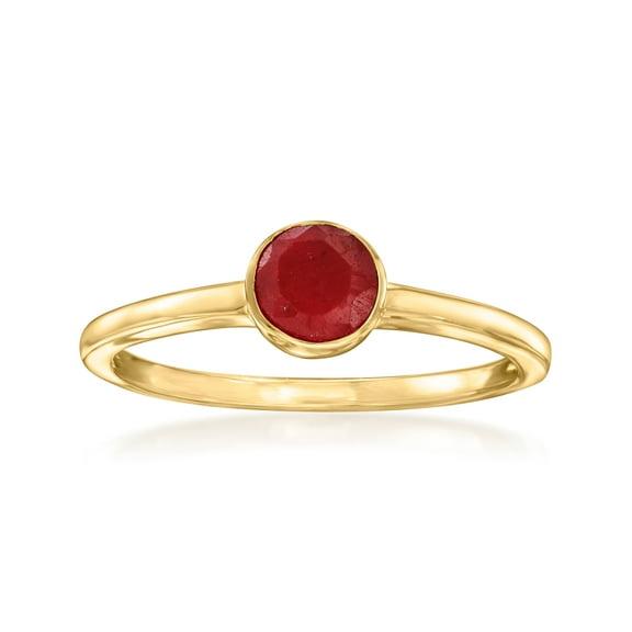 Ross-Simons 0.70 Carat Bezel-Set Ruby Ring in 18kt Gold Over Sterling, Women's, Adult