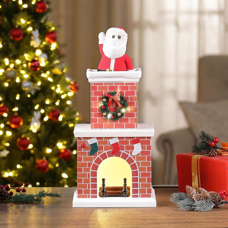 Mr. Christmas 18 Inch Animated Santa in Chimney with Lights