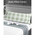 thumbnail image 5 of Sage Green Plaid Body Pillow Covers, Spring Farmhouse Buffalo Checkered Soft Bed Throw Pillowcases Breathable Cooling Long Lumbar Body Pillow Sham Cover for Bed Sofa 20''x54'', 5 of 7