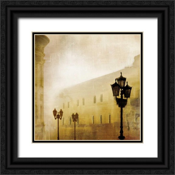 McMasters, James 12x12 Black Ornate Wood Framed with Double Matting Museum Art Print Titled - Fog Town I