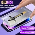 thumbnail image 2 of Vidrio templado de gama alta 8K para iPhone 15 14 13 12 11 Pro Max XS MAX X XR 15 Plus Protector de pantalla con cubierta de montaje de alineación, 2 of 4