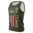 thumbnail image 5 of Dwelliawo Mens Muscle Tank Top Usa 250th Anniversary American Flag Pullover Graphic Sleeveless Tank Top Relaxed Fit Casual Muscle Shirts Army Green 2XL, 5 of 5