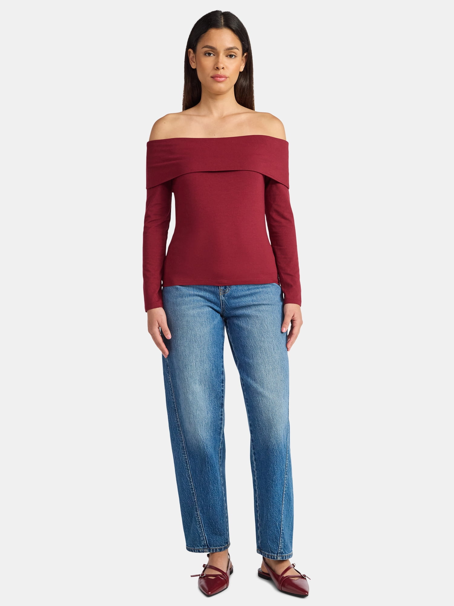 Time and Tru Off the Shoulder Top, Sizes XS-XXXL