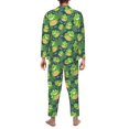 thumbnail image 3 of Mens Pajamas Set - Frogs Dragonfly Leaves Green Cute Comfy Long Sleeve Button Up Pajama Sets for Men 2 Piece, Soft Sleepwear Nightwear Pjs Lounge Sets for Men with Pockets, 3 of 5